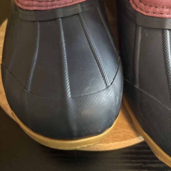 Sperry Port Boot Girls Purple Duck Rain Boot Rubber Flat Socks Size 5M Preowned - Picture 4 of 16